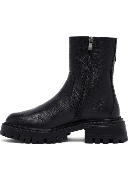 Kadın Siyah Kalın Tabanlı Deri Bot 25WFD1530FT fiyatları