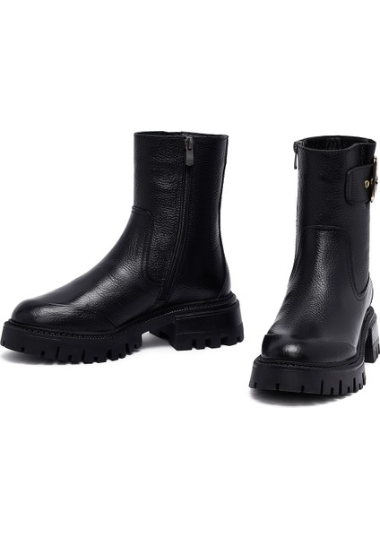 Kadın Siyah Kalın Tabanlı Deri Bot 25WFD1530FT modelleri