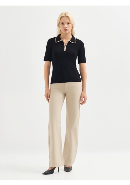 Kadın Triko Kazak-Siyah