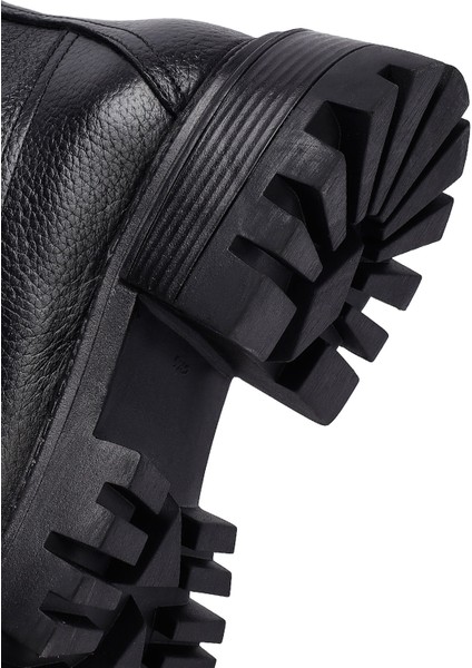 Kadın Siyah Kalın Tabanlı Deri Bot 25WFD1530FT