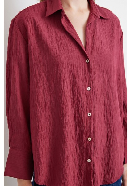 Paralel Çizgili Gömlek Bordo fırsatları