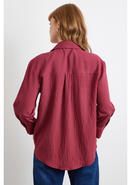 Paralel Çizgili Gömlek Bordo indirimleri