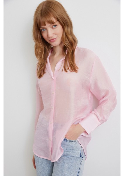 Ince Modal Gömlek Pembe