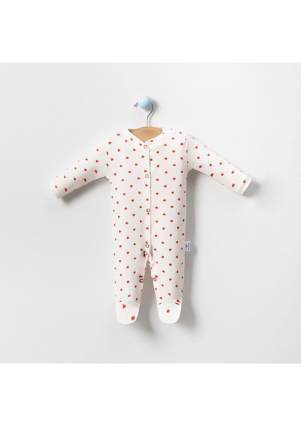Heart Pattern 2’li Yenidoğan Kız Bebek Tulum modelleri