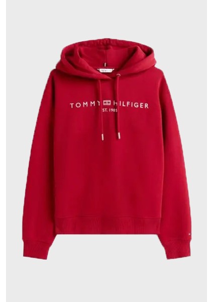 Logo Işlemeli Regular Fit Kapüşonlu Sweat Bayan Sweat WW0WW43598 Xıt indirimleri