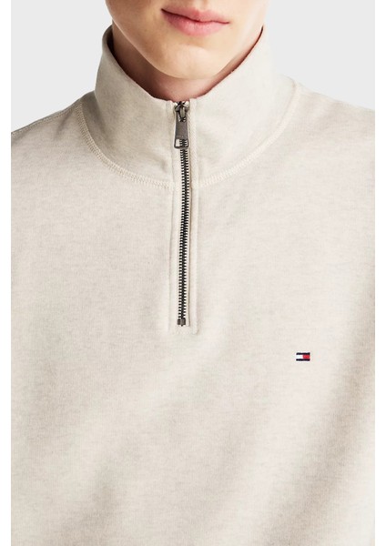 Logolu Pamuklu Regular Fit Yarım Fermuarlı Dik Yaka Polar Sweat Erkek Sweat MW0MW37233 Hgf fırsatları