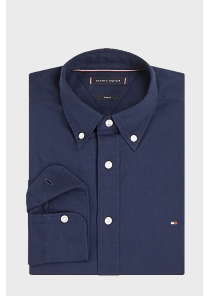 % 100 Pamuk Slim Fit Düğmeli Yaka Gömlek Erkek Gömlek MW0MW37578 Dcc modelleri