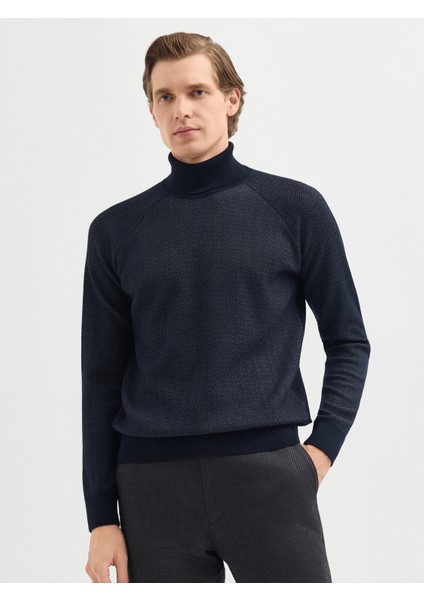 Erkek Regular Fıt Triko Kazak-Lacivert modelleri