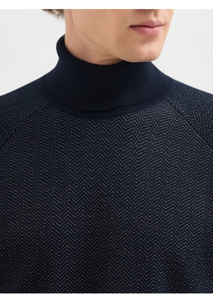 Erkek Regular Fıt Triko Kazak-Lacivert fırsatları