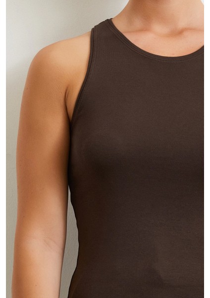 Basic Crop Top Kahve modelleri