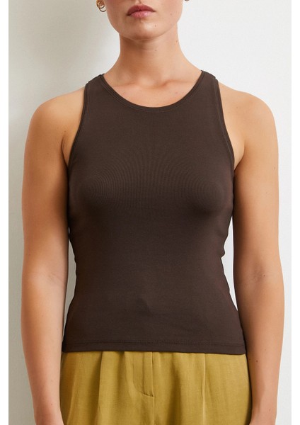 Basic Crop Top Kahve fırsatları