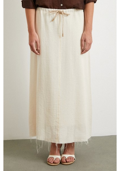 Beli Lastikli Astarlı Hasır Etek Krem fırsatları