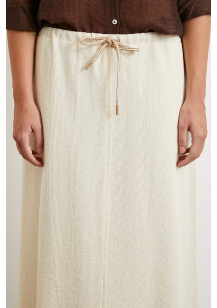 Beli Lastikli Astarlı Hasır Etek Krem indirimleri