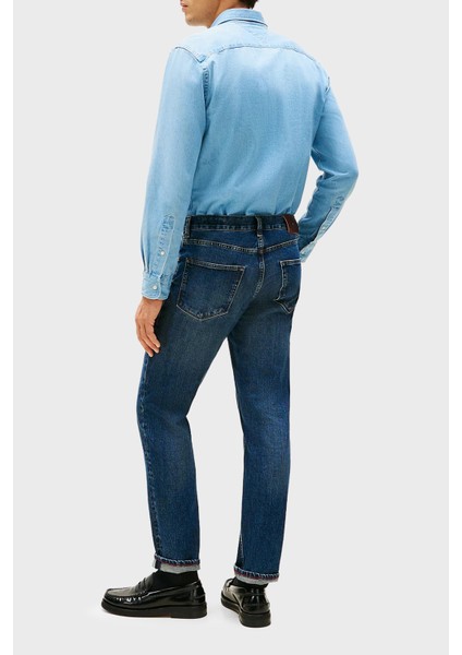 Streç Pamuklu Straight Fit Normal Bel Düz Paça Jeans Erkek Kot Pantolon MW0MW40353 1A7 modelleri