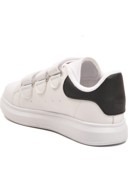 Beyaz-Siyah Cırtlı Hafif Çocuk Spor Ayakkabı 2480-26K F fırsatları