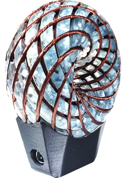 Akuamarine Z-Torus-10 10 cm Z-Torus Enerji Bobini Pemf Teknolojisi.yüksek Kaliteli Epoksi Reçinesine Sarılmış Kristallerden Üretilmiştir. fiyatları