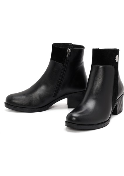 Kadın Siyah Fermuarlı Kalın Topuklu Deri Bot 25WFD411514 modelleri