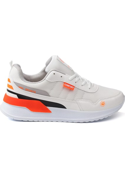 Erkek Beyaz Oranj Spor Ayakkabı Rahat Yürüyüş Koşu Günlük Sneaker Bağcıklı Hafif Taban modelleri