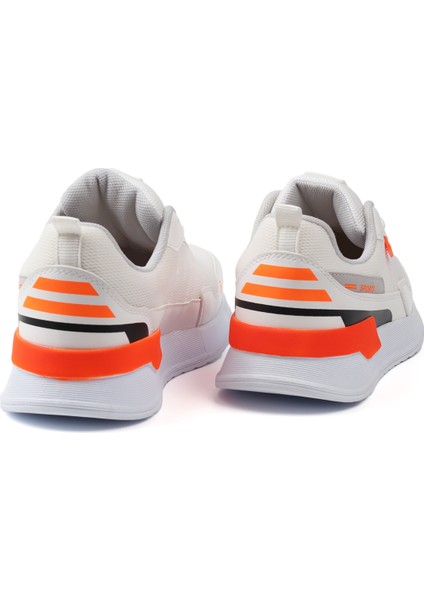 Erkek Beyaz Oranj Spor Ayakkabı Rahat Yürüyüş Koşu Günlük Sneaker Bağcıklı Hafif Taban fırsatları