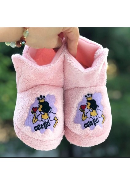 Kız Çocuk Cırt Cırtlı Panduf Yumuşak Esnek Kaydırmaz Taban Anaokulu Kreş Ev Ayakkabısı