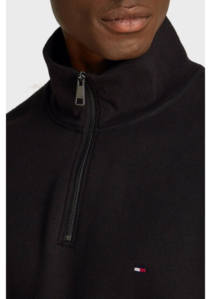 Logolu Pamuklu Regular Fit Yarım Fermuarlı Dik Yaka Polar Sweat Erkek Sweat MW0MW37233 Bds modelleri