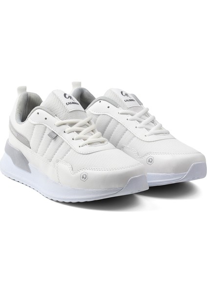 Erkek Beyaz Spor Ayakkabı Rahat Yürüyüş Koşu Günlük Sneaker Bağcıklı Hafif Taban