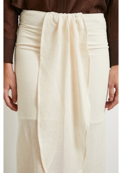 Önü Bağlamalı Etek Krem indirimleri