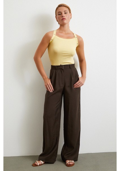 Arkası Çapraz Bağlamalı Top Sarı fiyatları