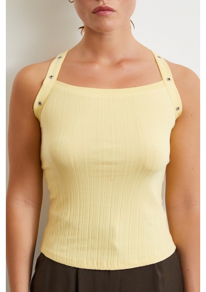 Arkası Çapraz Bağlamalı Top Sarı indirimleri