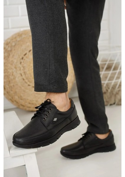 U1 Bağcıklı Ortopedik Taban Deri Kışlık Erkek Ayakkabı