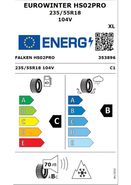 235/55 R18 104V Xl Eurowinter HS02 Pro Suv Kış Lastiği ( Üretim Yılı: 2025 ) fiyatları