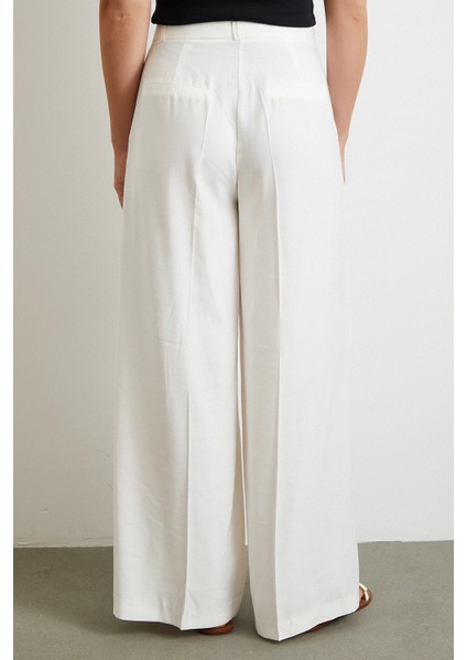 Geniş Paça Palazzo Pantolon Ekru indirimleri