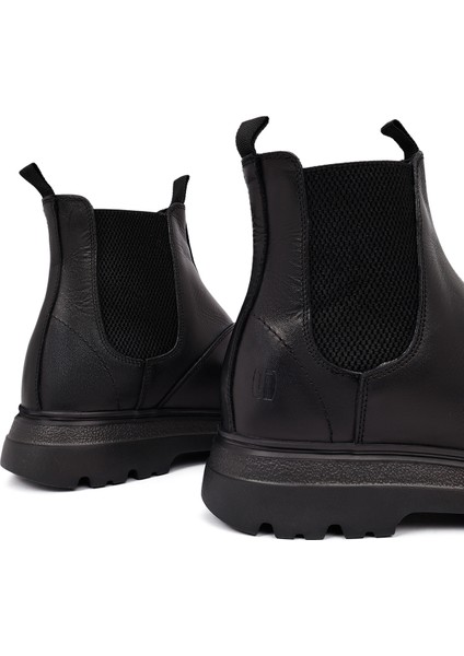 Erkek Siyah Deri Chelsea Bot 25WFD681218