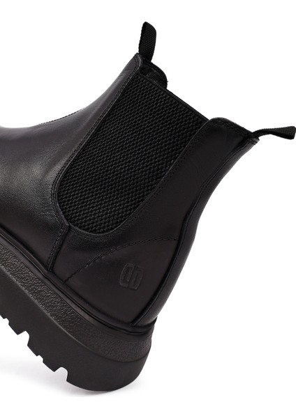 Erkek Siyah Deri Chelsea Bot 25WFD681218