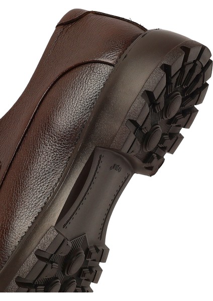 Erkek Kahverengi Bağcıklı Deri Casual Ayakkabı 25WFD7503FT