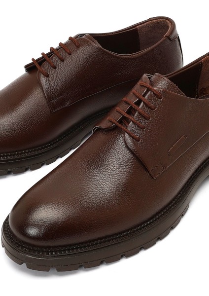Erkek Kahverengi Bağcıklı Deri Casual Ayakkabı 25WFD7503FT