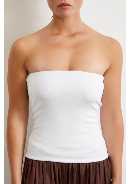 Straplez Top Beyaz indirimleri