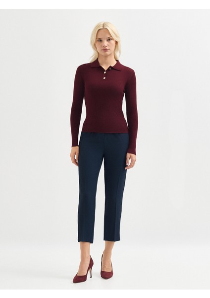 Kadın Triko Kazak-Bordo