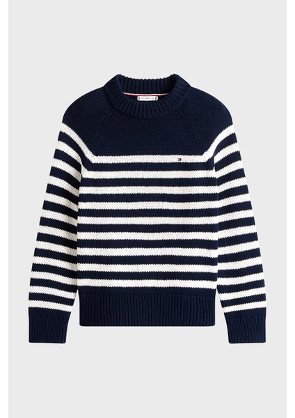 Çizgili Relaxed Fit Yarım Balıkçı Yaka Kazak Bayan Kazak WW0WW46759 0bd indirimleri