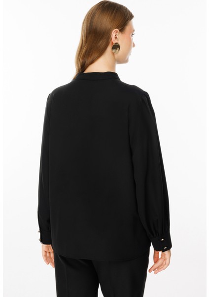 Kadın Büyük Beden Zincir Detaylı Bluz 2501 Siyah fırsatları