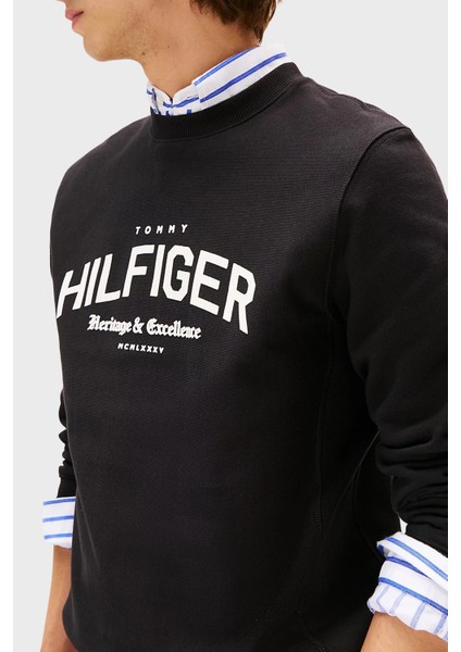 % 100 Pamuk Regular Fit Bisiklet Yaka Logolu Sweat Erkek Sweat MW0MW40067 Bds fırsatları