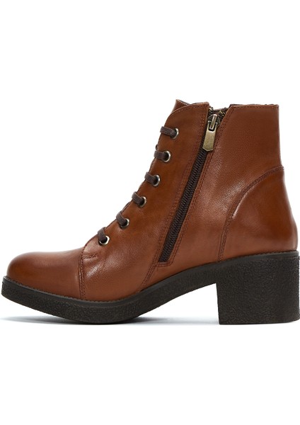Kadın Taba Fermuarlı Kalın Topuklu Deri Casual Bot 25WFD411418 fırsatları