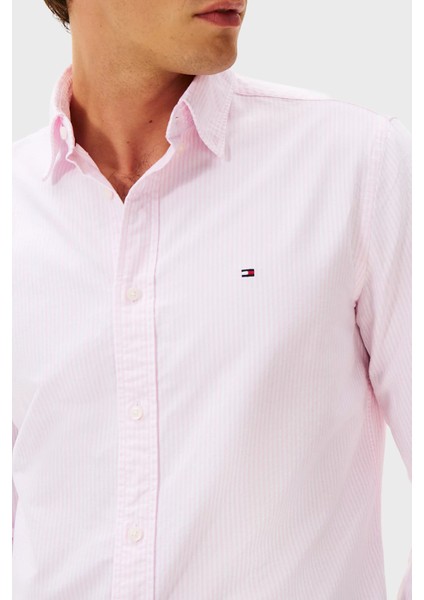 % 100 Pamuk Regular Fit Çizgili Gömlek Erkek Gömlek MW0MW36238 0d2 fırsatları