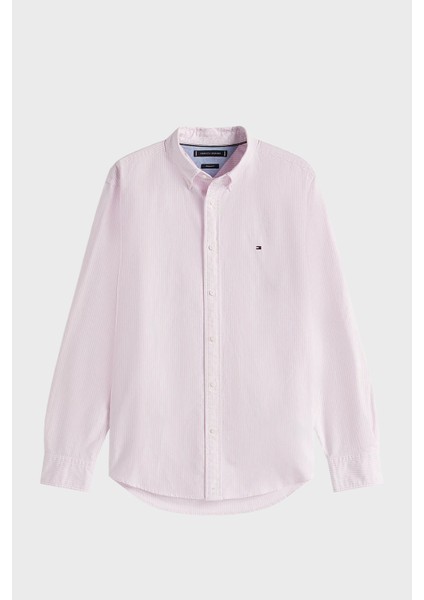 % 100 Pamuk Regular Fit Çizgili Gömlek Erkek Gömlek MW0MW36238 0d2 indirimleri