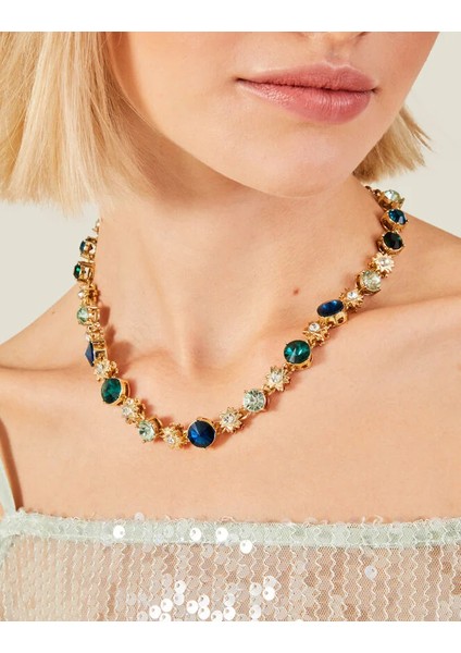 Star Gem Büyük Taşlı Sıralı Kolye modelleri