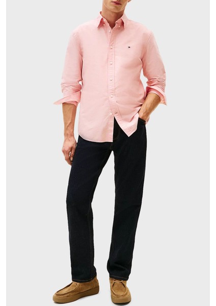 % 100 Pamuk Regular Fit Uzun Kollu Logolu Gömlek Erkek Gömlek MW0MW35774 Scx fiyatları