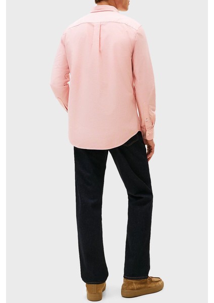 % 100 Pamuk Regular Fit Uzun Kollu Logolu Gömlek Erkek Gömlek MW0MW35774 Scx modelleri