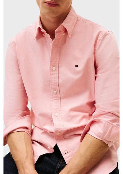 % 100 Pamuk Regular Fit Uzun Kollu Logolu Gömlek Erkek Gömlek MW0MW35774 Scx fırsatları