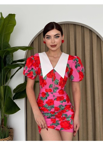 Perast Çiçek Detaylı Elbise