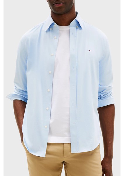 Pamuklu Regular Fit Düğmeli Yaka Uzun Kollu Gömlek Erkek Gömlek MW0MW39418 C1O